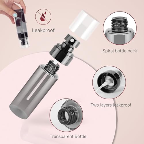 PiyuBind Small Spray Bottle, 100ml Black Plastic Fine Mist Mini Spray Bottles, Refillable Travel Spray Bottle for Hair, Cleaning, Salons, Planting, Skin Care – Durable, Leak-Proof & Portable (2) - Image 3