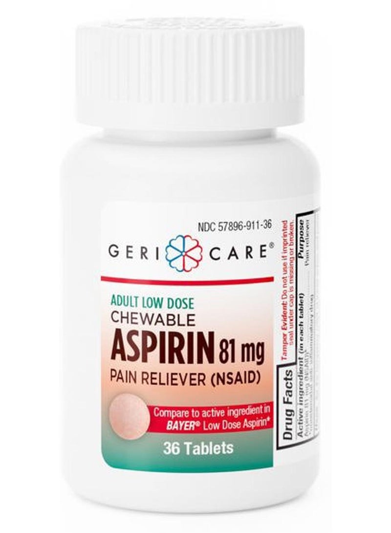 GeriCare Aspirin Adult Chewable 81 mg Tablets 36 ct - Image 1