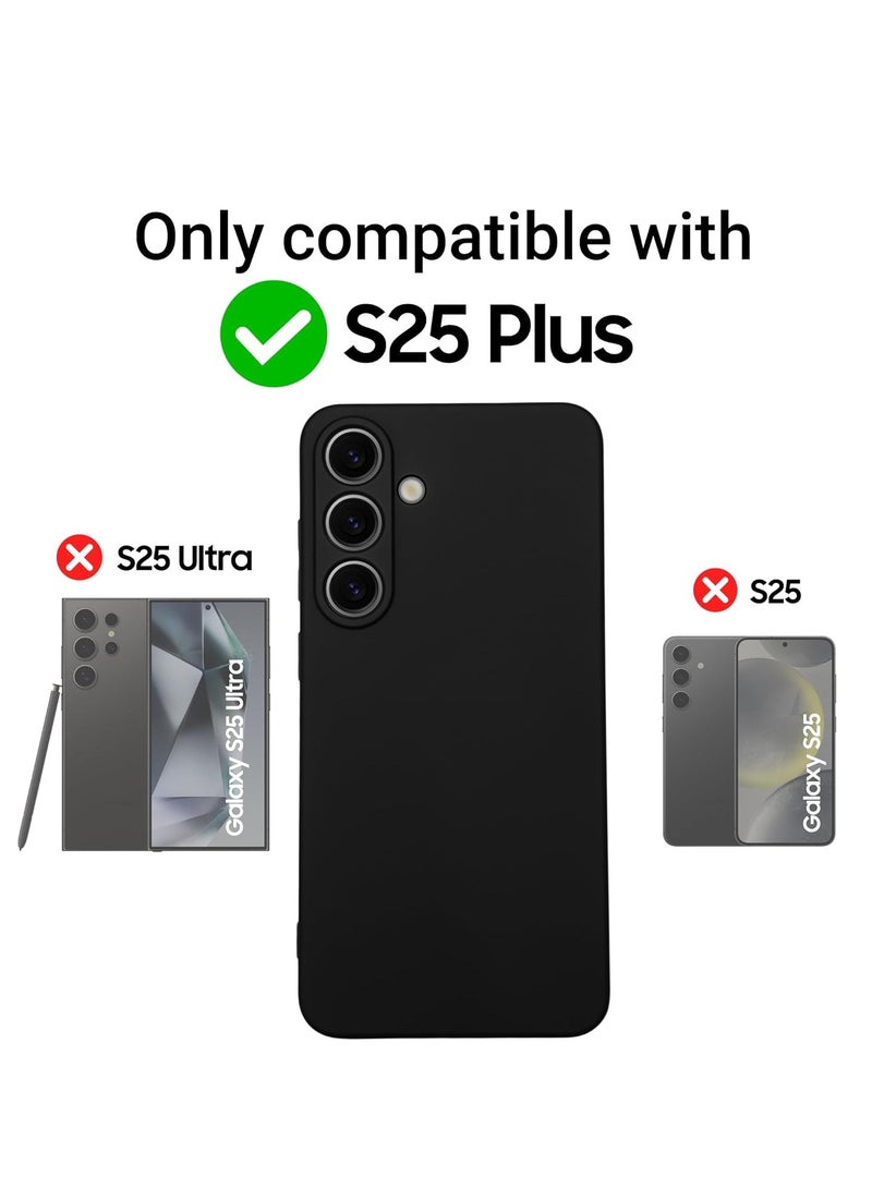 BORTONY Samsung Galaxy S25 Plus Case Cover Liquid Silicone Gel Rubber Soft Case with 2-Pack Tempered Glass 9H Hardness HD Crystal Clear Glass for Samsung Galaxy S25 Plus 6.2-inch - Image 2