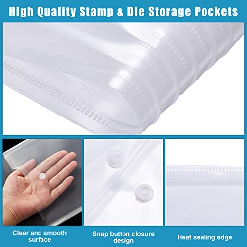 Clabby 30 Pieces Large Stamp and Clear Die Storage Pockets Scrapbooking Storage Envelopes Cutting Dies Stencil Organizer Holder Album Embossing Crafts Card(5 x 7 Inch) - Image 3