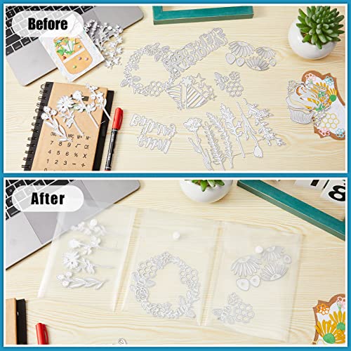 Clabby 30 Pieces Large Stamp and Clear Die Storage Pockets Scrapbooking Storage Envelopes Cutting Dies Stencil Organizer Holder Album Embossing Crafts Card(5 x 7 Inch) - Image 5