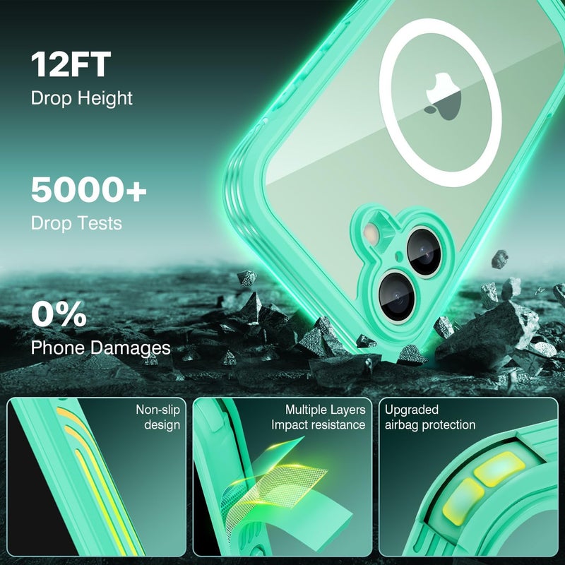 CENHUFO Compatible with iPhone 17 Case, Built-in Glass Screen Protector and Full Camera Protection, Fits for Magsafe, 360 Full Body Shockproof Bumper Clear Phone Case Simplified versatile design - Image 5