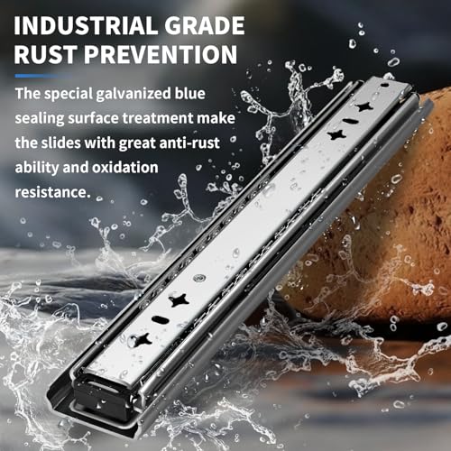 YENUO Heavy Duty Drawer Slides Full Extension 12 14 1618 20 22 24 26 28 30 32 34 36 38 40 Inch Side Mount Ball Bearing RailsTrack Guide Glides Runners 225 Lbs 1 Pair (No Lock) -W:53mm, 26 Inch - Image 5