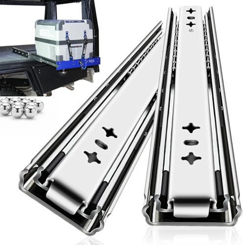 YENUO Heavy Duty Drawer Slides Full Extension 12 14 1618 20 22 24 26 28 30 32 34 36 38 40 Inch Side Mount Ball Bearing RailsTrack Guide Glides Runners 225 Lbs 1 Pair (No Lock) -W:53mm, 26 Inch - Image 1