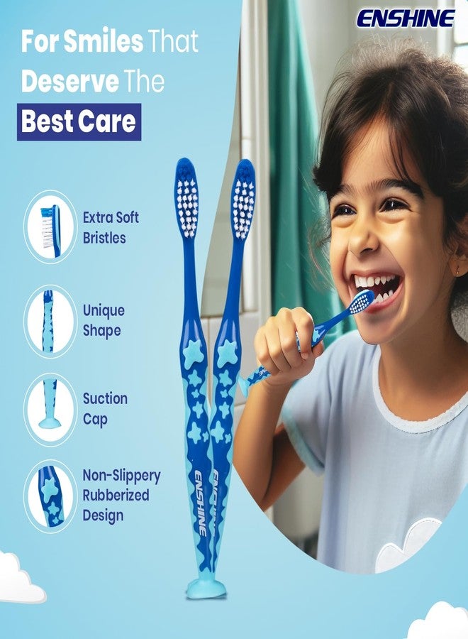 Enshine Kids Toothbrush Set for Ages 3+ Extra Soft, Easy Grip, Multi-Color for Gentle Oral Care (Pack of 4) - Image 3