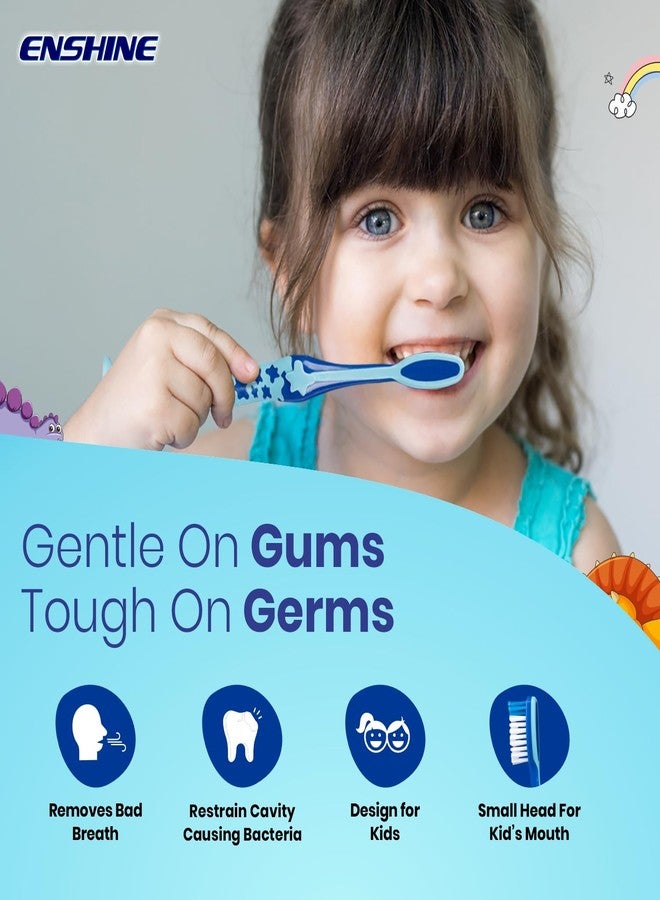 Enshine Kids Toothbrush Set for Ages 3+ Extra Soft, Easy Grip, Multi-Color for Gentle Oral Care (Pack of 4) - Image 4
