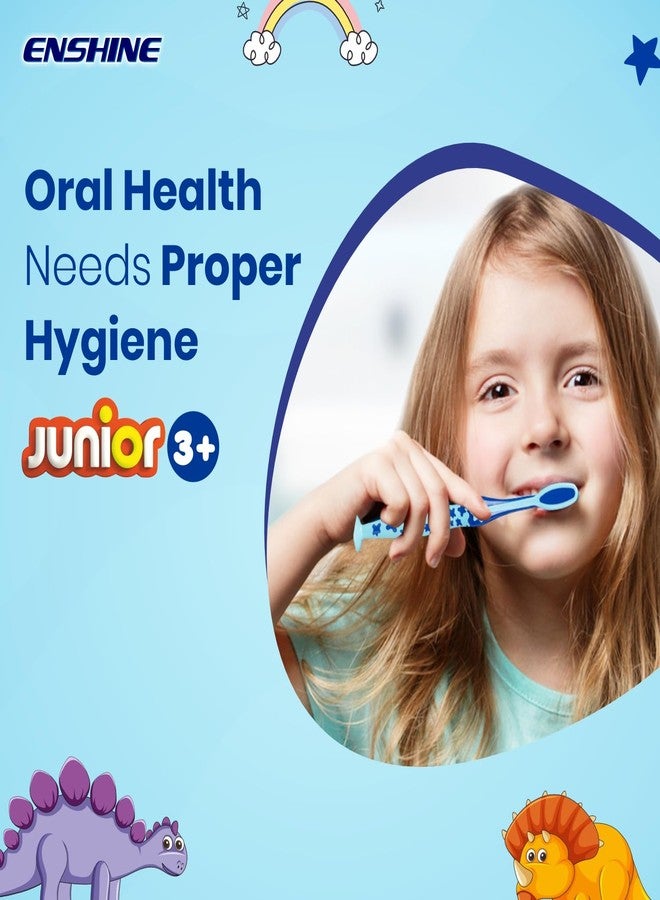 Enshine Kids Toothbrush Set for Ages 3+ Extra Soft, Easy Grip, Multi-Color for Gentle Oral Care (Pack of 4) - Image 5