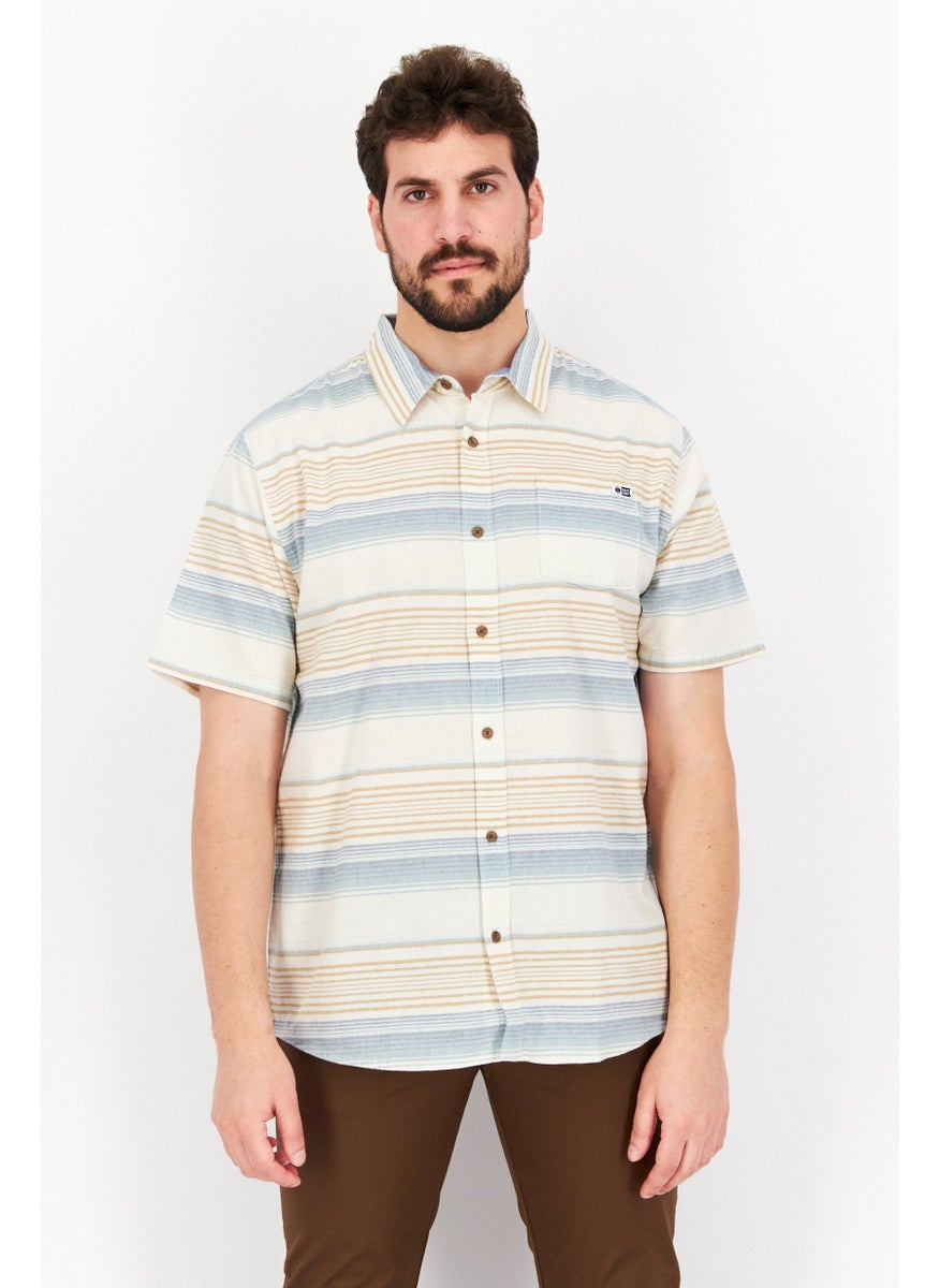 Men Regular Fit Striped Short Sleeves Casual Shirt, Beige Combo - pzsku/Z5E931C12EED7D3FAF9B6Z/45/_/1726669673/e6fcb1f3-669a-4e56-82ca-943040ea5d4e