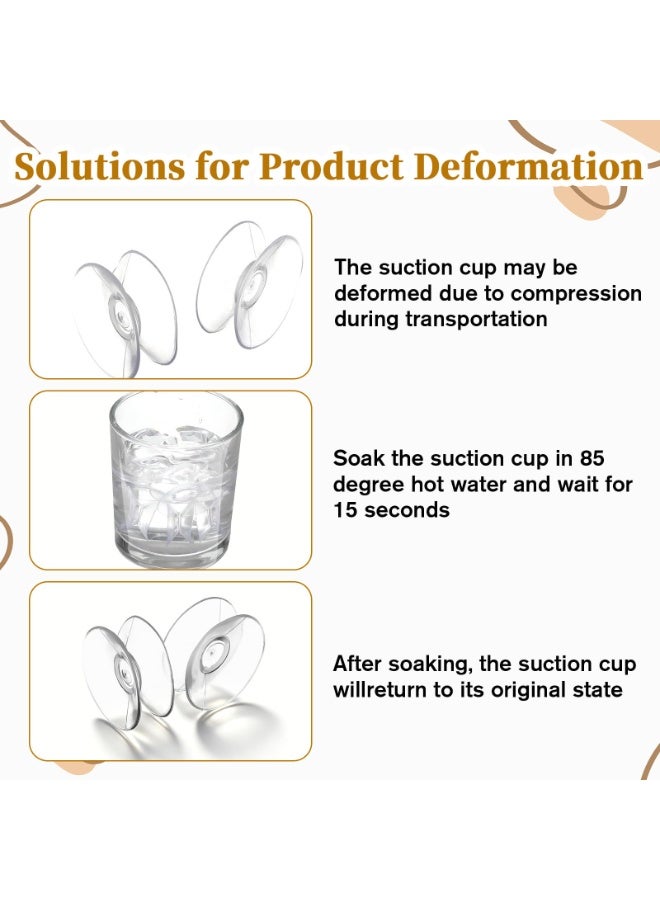 10PCS Double Sided Suction Cups, 1.18 Inch PVC Suction Cups for Glass Table, Mini Suctions Cup Plates, Clear Heavy Duty Suctions Cup for Window Mirrors - Image 3