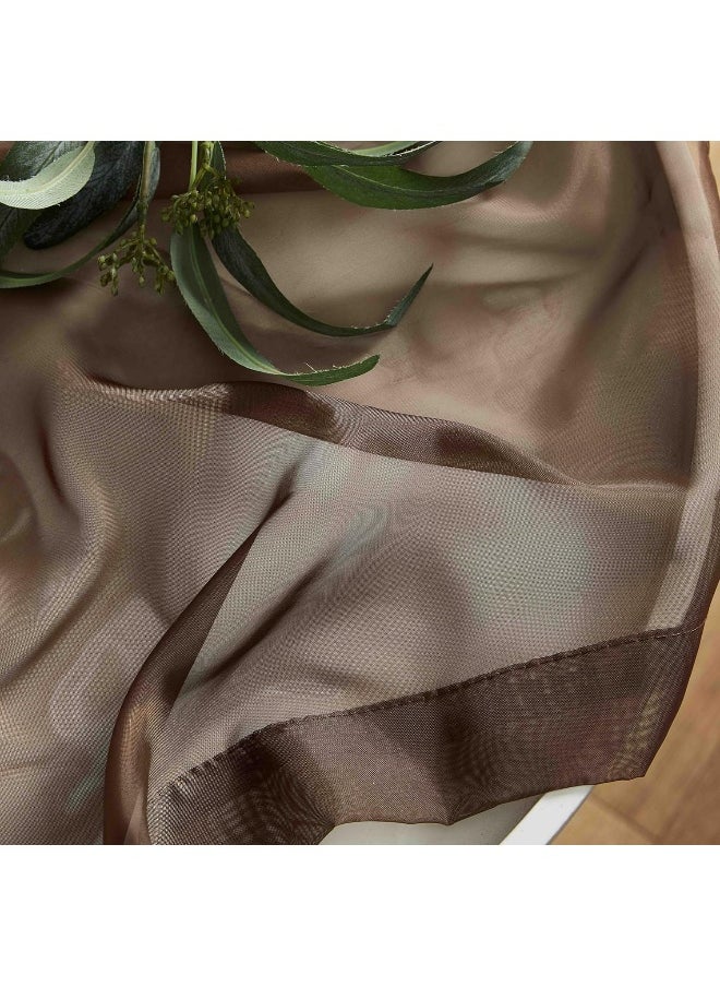 HLCME Brown Sheer Curtains Chocolate Curtains Light Filtering Window Sheer Voile Panels 2 Panels  Chocolate Brown 54 W x 84 L Per Panel