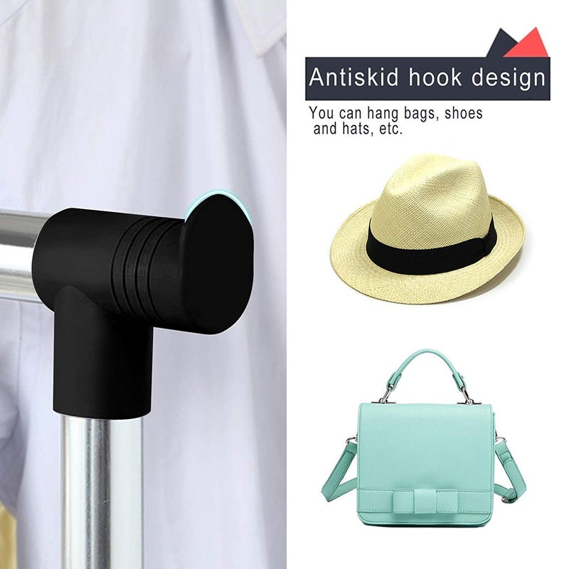 Loop Group Stainless Steel Heavy Duty Upto 60 KG Load Double Pole Rail Telescopic Movable Portable Adjustable Clothes Garment Coat Jacket Hanging Rack Stand Alna with Wheels For Home Bedroom Office - Image 5