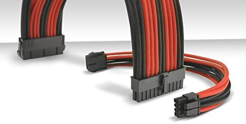 Thermaltake TtMod Sleeve Extension Power Supply Cable Kit ATX/EPS/8-pin PCI-E/6-pin PCI-E with Combs, Red/Black AC-033-CN1NAN-A1 - Image 3