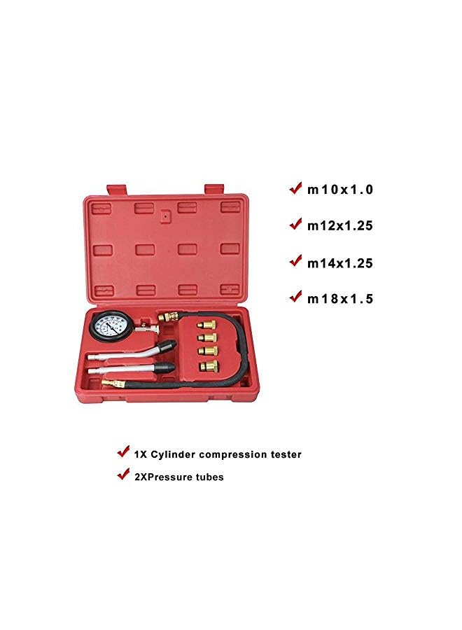 PROMASS Car Petrol Engine Compression Tester Kit Universal Push On Gauge Set  - Image 3