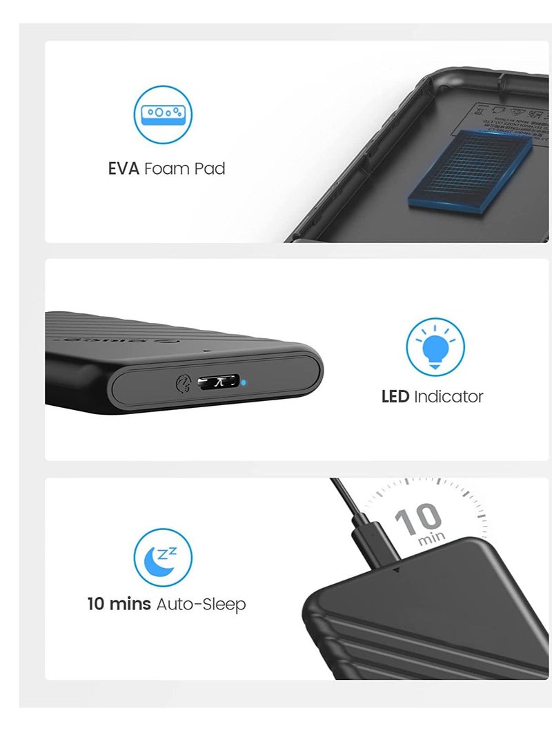 Excefore 2.5 inch External Hard Drive SSD Enclosure USB 3.0 to SATA3 7mm and 9.5mm SATA HDD SSD Tool with UASP Supported for PC Laptop and Mac - Image 5