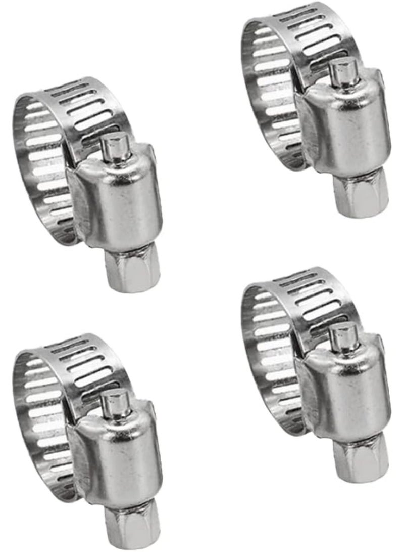 GGOOT 4 Pcs Hose Clips, Worm Drive Pipes Hose Clamps, Adjustable 6-12mm Range Stainless Steel Hose Clip, Rust Resistant Duct Clamp for Securing Hoses and Pipes Tube - Image 1