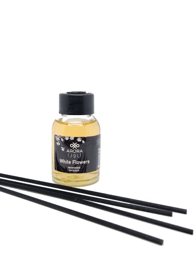 أرورا - فواحة عطر بأعواد مع عيدان بخور برائحة الزهور البيضاء 50مل - Image 1