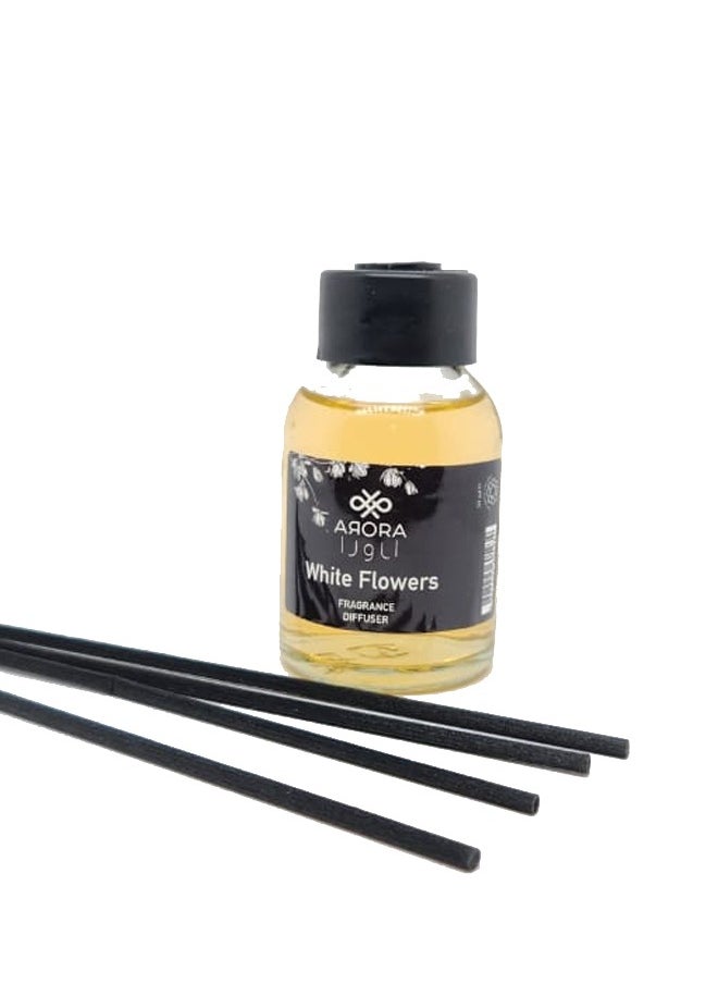 أرورا - فواحة عطر بأعواد مع عيدان بخور برائحة الزهور البيضاء 50مل - Image 1
