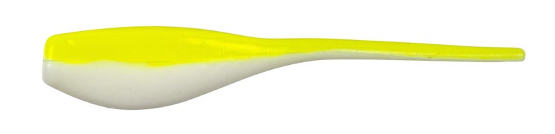 Bobby Garland The Original 2" Baby Shad Soft Plastic Fishing Lure, Fishing Gear and Accessories, 18 per Pack, Bone White Chartreuse