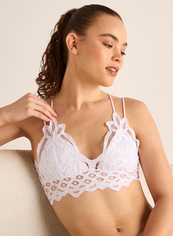 Splash FAV Lace Smock Detail Bralette with Adjustable Straps - Image 1