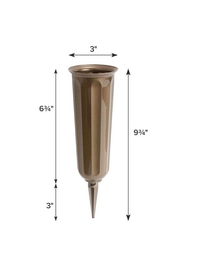 Novelty Metallic Bronze Plastic Cemetery Vase 2Pack - Image 3