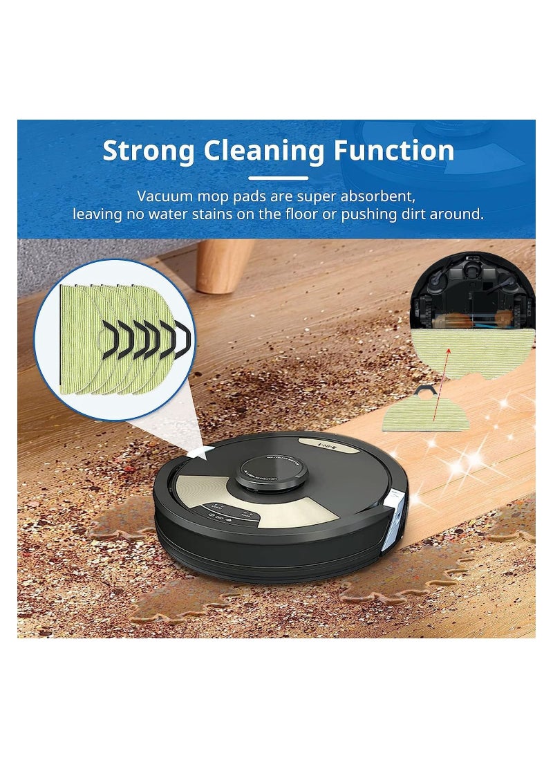 SYOSI - 6 Pack Vacuum Mop Replacement Pads for Shark RV2610WA AV2610WA RV2410WD AI Ultra 2- in-1 Robot Vacuum Washable Reusable Replacement Microfiber Soft Pads - Image 1