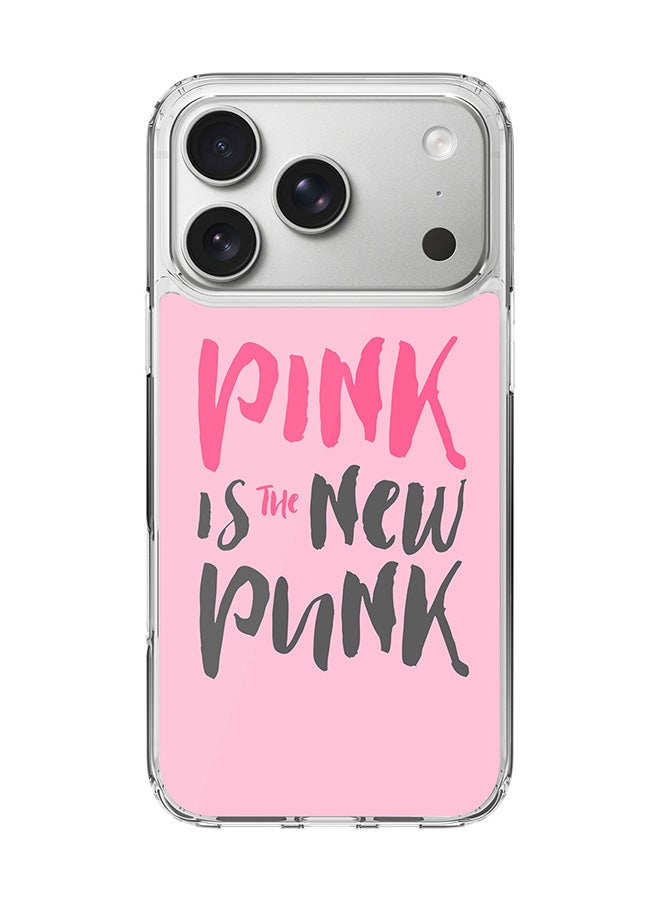 Stylizedd Classic Clear MagSafe Case for iPhone 17 Pro , Hybrid Soft Case Flexible Edges Anti Drop TPU PC Gel Thin Transparent Cover [ Designed for iPhone 17 Pro ] - Pink is the new punk