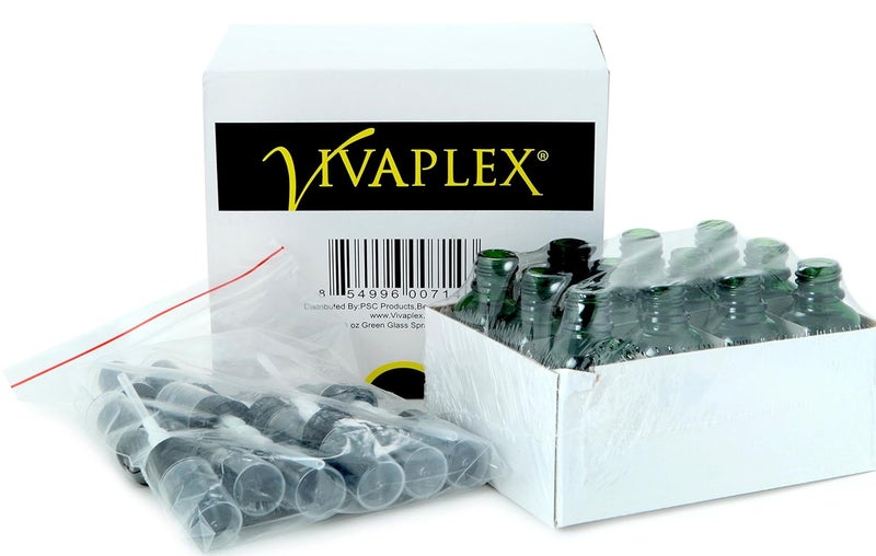 Vivaplex زجاجات فيفابلكس 12 خضراء سعة 1 أونصة مع بخاخات رذاذ دقيقة سوداء - Image 3