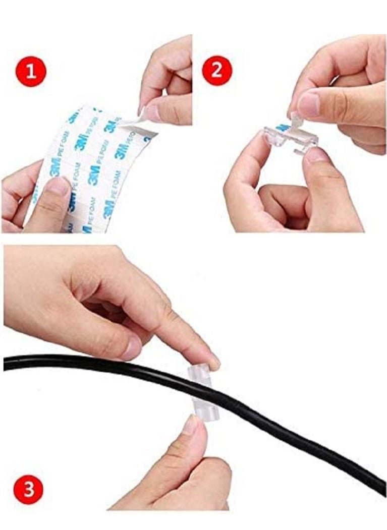 Generic - 20 pcs Transparent Self Adhesive Cable Clips Wire Organizer Wire Holder for Car Home Office - Image 1