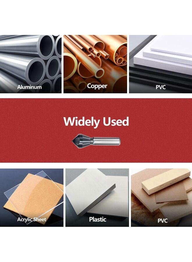 3PCS Single-End Countersink Chamfer Tool Set - Heavy-Duty -Degree Countersink Bits for Metal, Stainless Steel, Copper, Wood, Fiberboard (Size : 3PCS) - Image 2