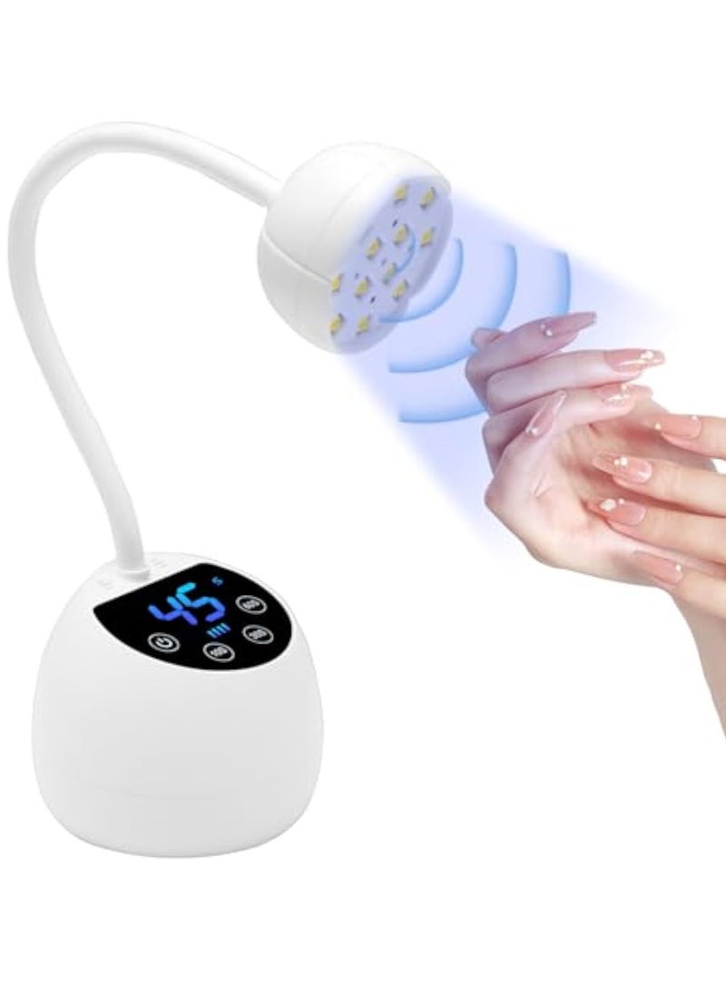 KASTWAVE - Mini UV Nail Lamp, with Smart Auto Sensor and Display, Gel Nail Lamp, Dryer UV Lamps, 12 Beads Mini Nail Lamp, 4 Modes, Portable LED Nail Lamp with USB Charging Cable in Salon Or DIY at Home - Image 1