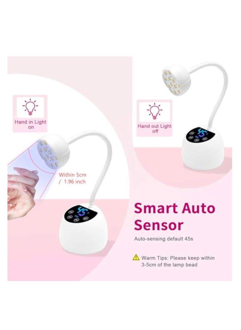 KASTWAVE - Mini UV Nail Lamp, with Smart Auto Sensor and Display, Gel Nail Lamp, Dryer UV Lamps, 12 Beads Mini Nail Lamp, 4 Modes, Portable LED Nail Lamp with USB Charging Cable in Salon Or DIY at Home - Image 1