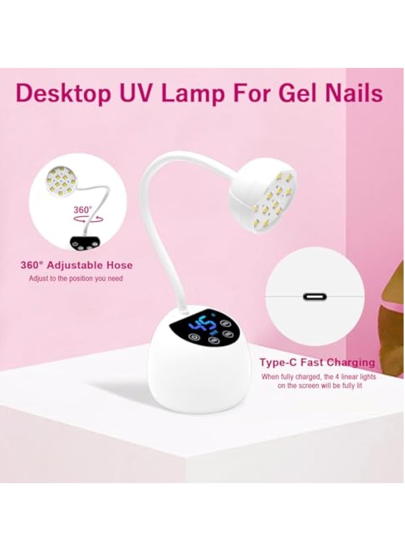 KASTWAVE - Mini UV Nail Lamp, with Smart Auto Sensor and Display, Gel Nail Lamp, Dryer UV Lamps, 12 Beads Mini Nail Lamp, 4 Modes, Portable LED Nail Lamp with USB Charging Cable in Salon Or DIY at Home - Image 1