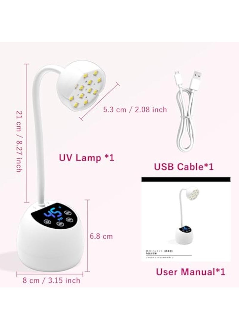 KASTWAVE - Mini UV Nail Lamp, with Smart Auto Sensor and Display, Gel Nail Lamp, Dryer UV Lamps, 12 Beads Mini Nail Lamp, 4 Modes, Portable LED Nail Lamp with USB Charging Cable in Salon Or DIY at Home - Image 1