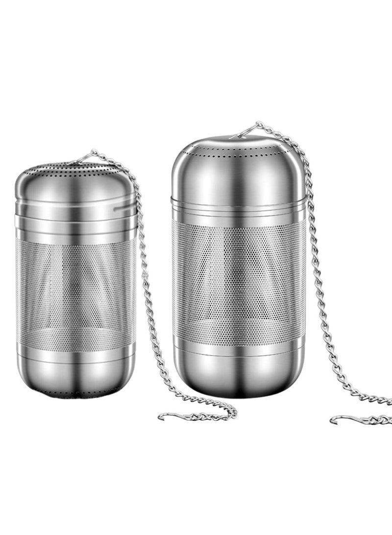 Stainless Steel Tea and Spice Infuser Set - 2 PCS Extra Fine Mesh Herbal Ball with Chain for Cooking Soups and Brewing Tea, Perfect for Flavoring and Infusing Herbs and Spices. - Image 1