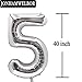 Jonhamwelbor 50 Number Balloons Silver 50 Years old Big Large Giant Jumbo Foil Mylar Number Balloons for Women Men Party Supplies 50 Anniversary Events Decorations Balloon - Image 3