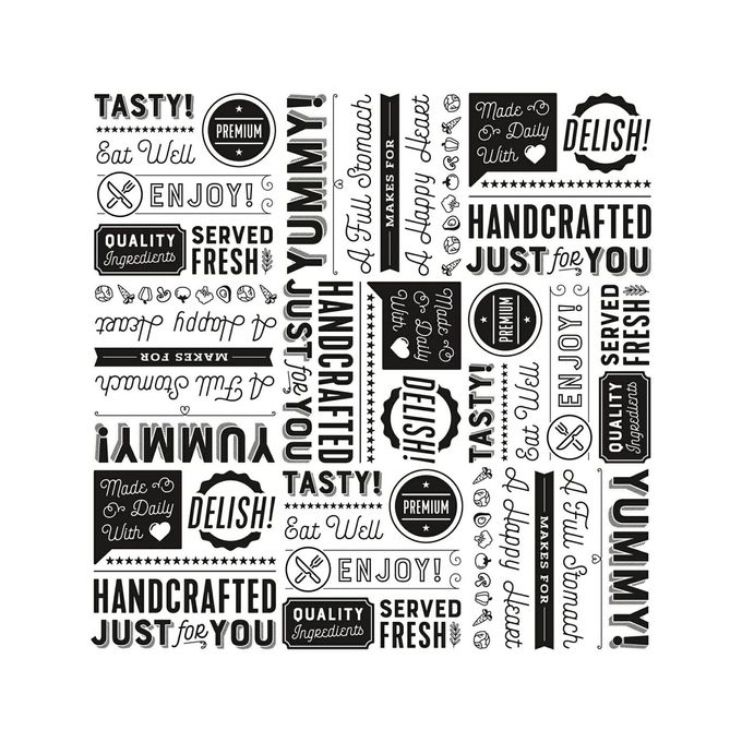 Get G.E.T. P-GT-1212-W 12" x 12" White Food Word Text Grease-Resistant Food-Safe Wrap Paper, Deli Wrap, Clipper Mill (1000 Pieces) - Image 1