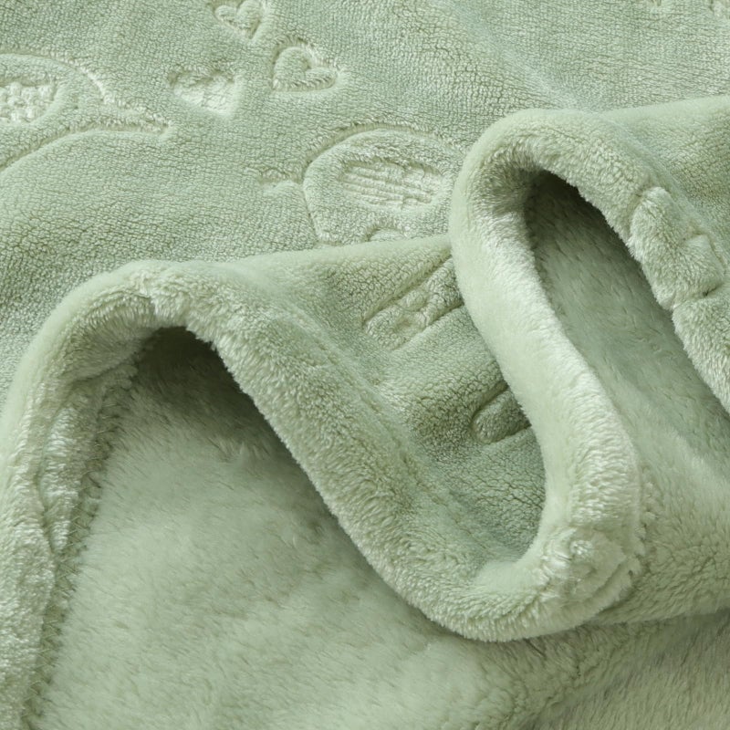 BORITAR Baby Blanket Elephant Animal for Boys Girls Ultra Soft Fleece Warm and Lightweight Blankets for Infant Toddler Newborn, 30x40 Inch, Green - Image 3