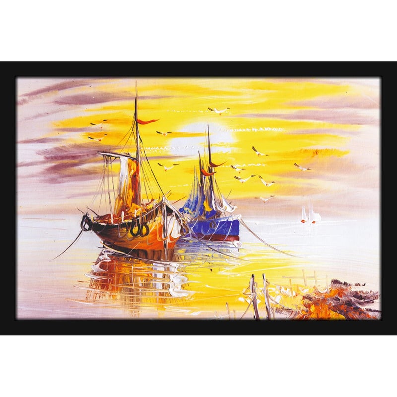 Mad Masters Sea Scenery Ocean Painting Aesthetic Hanging Photo Frame Decorative Item Home Decoration and Wall Decor for Living Room and Bedroom MM 1092 8x12 Inch Paper Without Plexi Glass