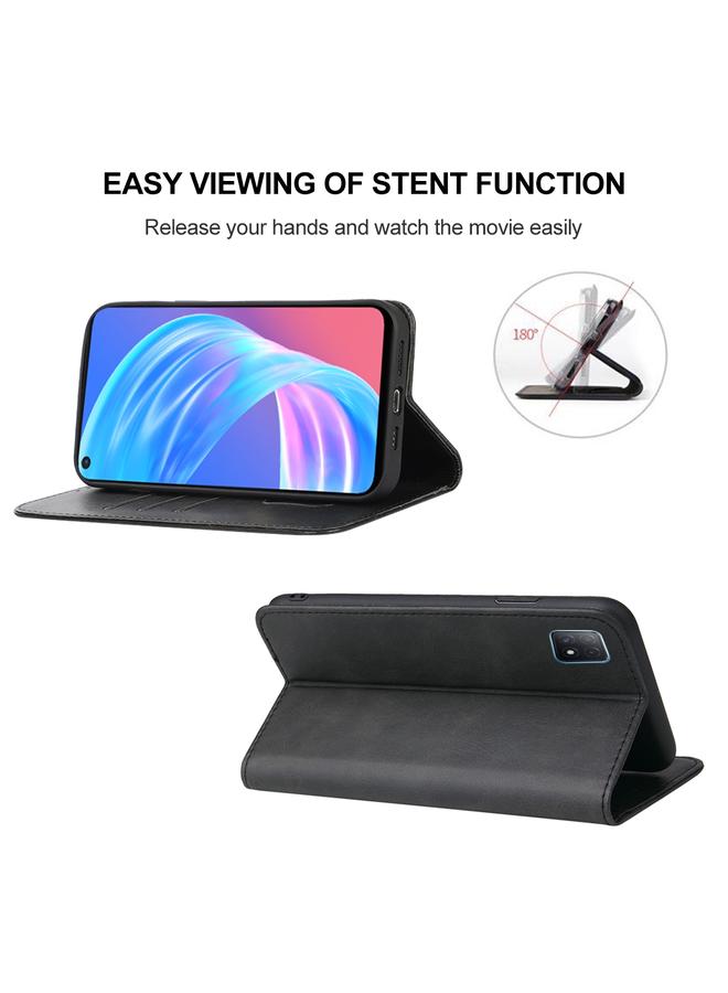 اس-توب جراب هاتف OPPO A73 5G بإغلاق مغناطيسي من الجلد - Image 4