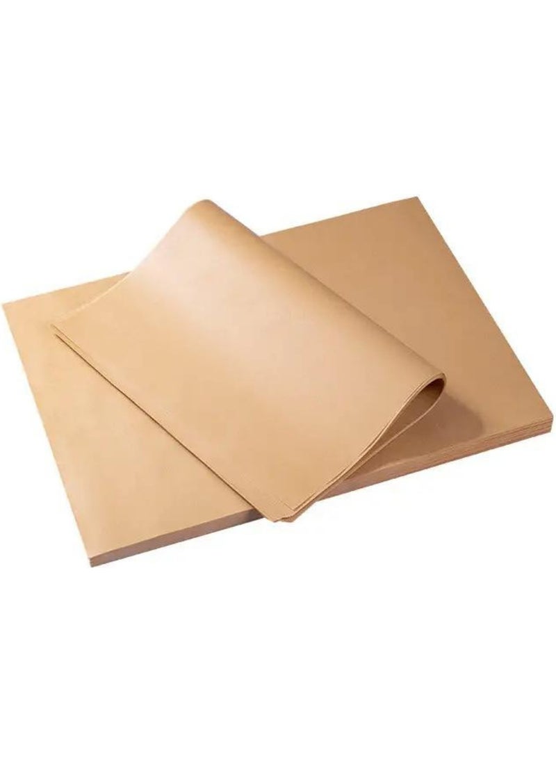 Afili Home - 50's Patternless Plain Model Greaseproof Paper, Brown Plain Model Greaseproof Baking Paper, Oven Paper and Vintage Presentation Paper - Image 1