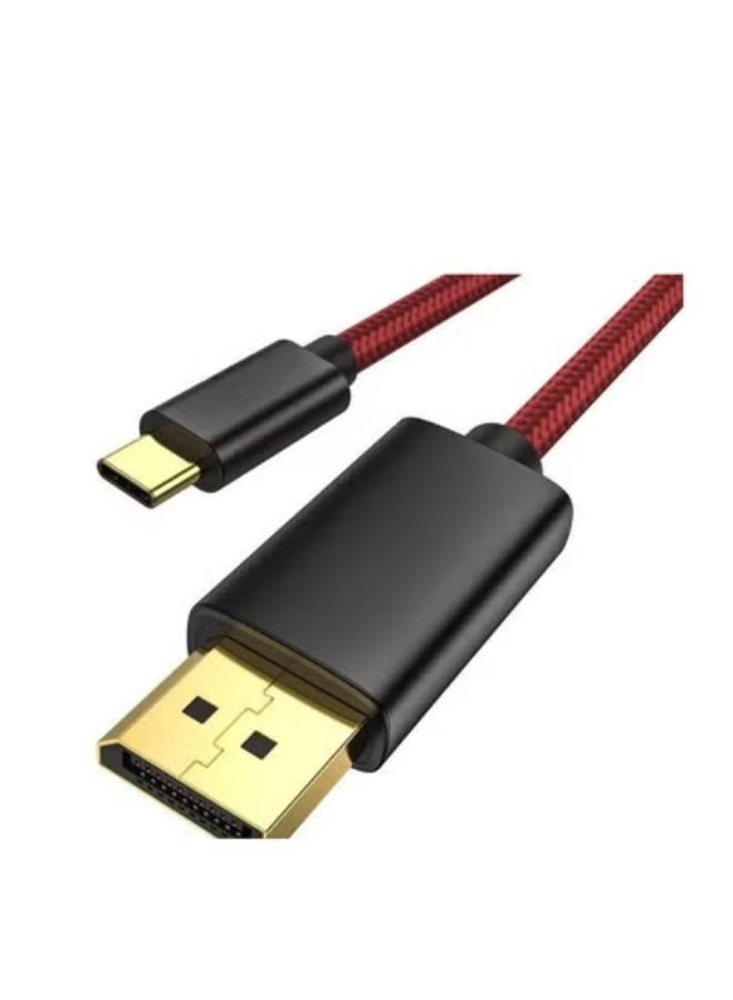 USB-C to DisplayPort 1.4 Cable 2m – 8K@60Hz, 4K@144Hz, 2K@240Hz, 32.4Gbps, Thunderbolt 4/3 Compatible, Type-C to DP High-Speed Video Cable for MacBook, iPad, XPS, Galaxy - Image 1