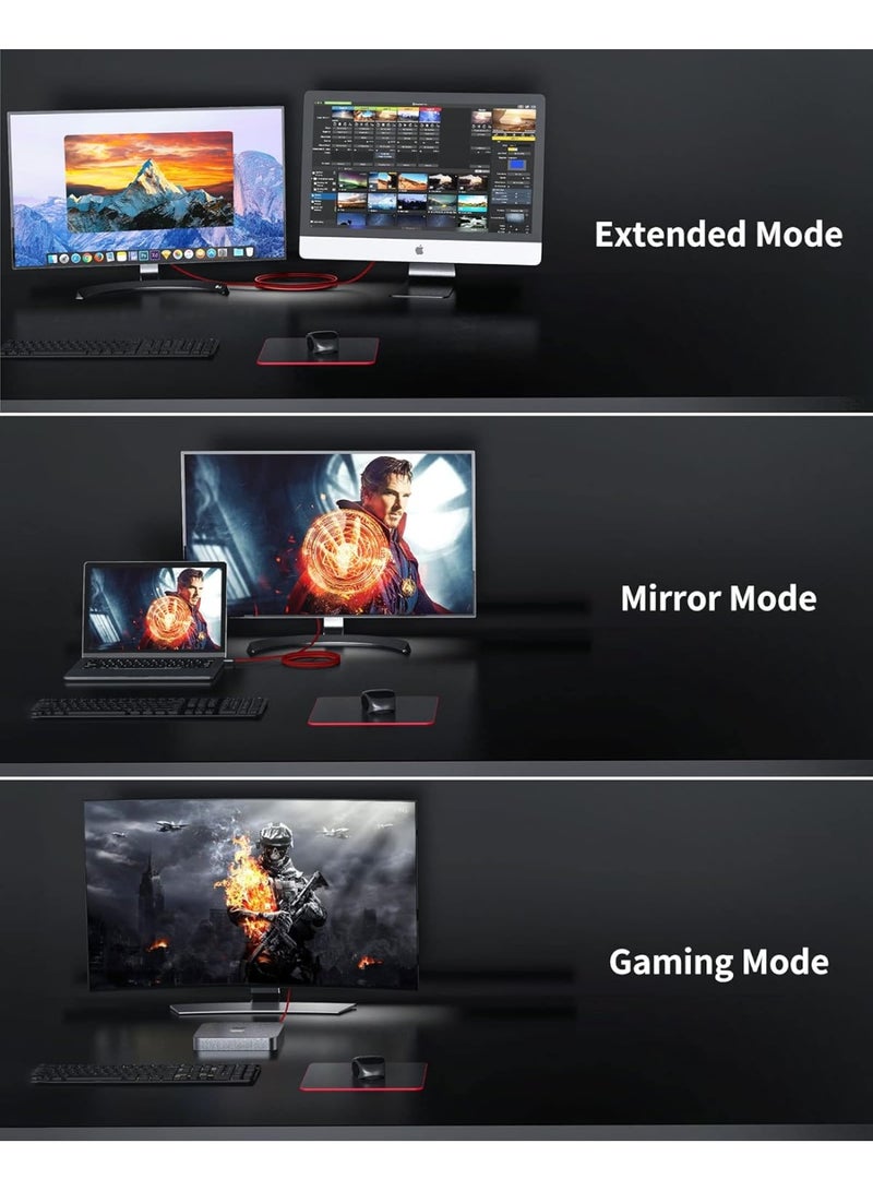 USB-C to DisplayPort 1.4 Cable 2m – 8K@60Hz, 4K@144Hz, 2K@240Hz, 32.4Gbps, Thunderbolt 4/3 Compatible, Type-C to DP High-Speed Video Cable for MacBook, iPad, XPS, Galaxy - Image 2