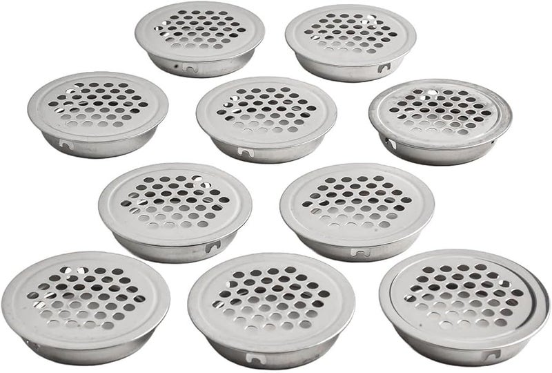 Black 25mm Round Air Vent Grill Cover Set Of 10 Enhances Air Circulation For Cabinets - Image 3