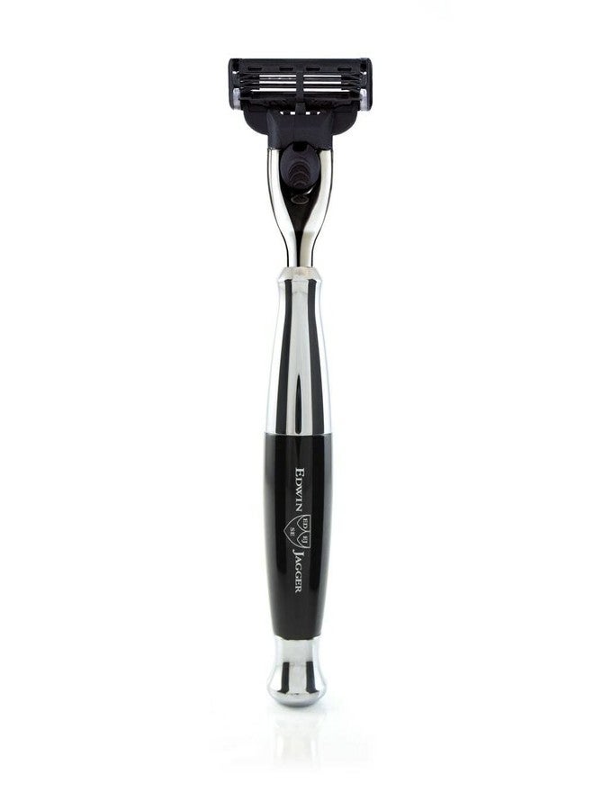 Edwin Jagger Chrome Plated Handle For a Mach3 Razor Cartridge (Imitation Ebony) - Image 1