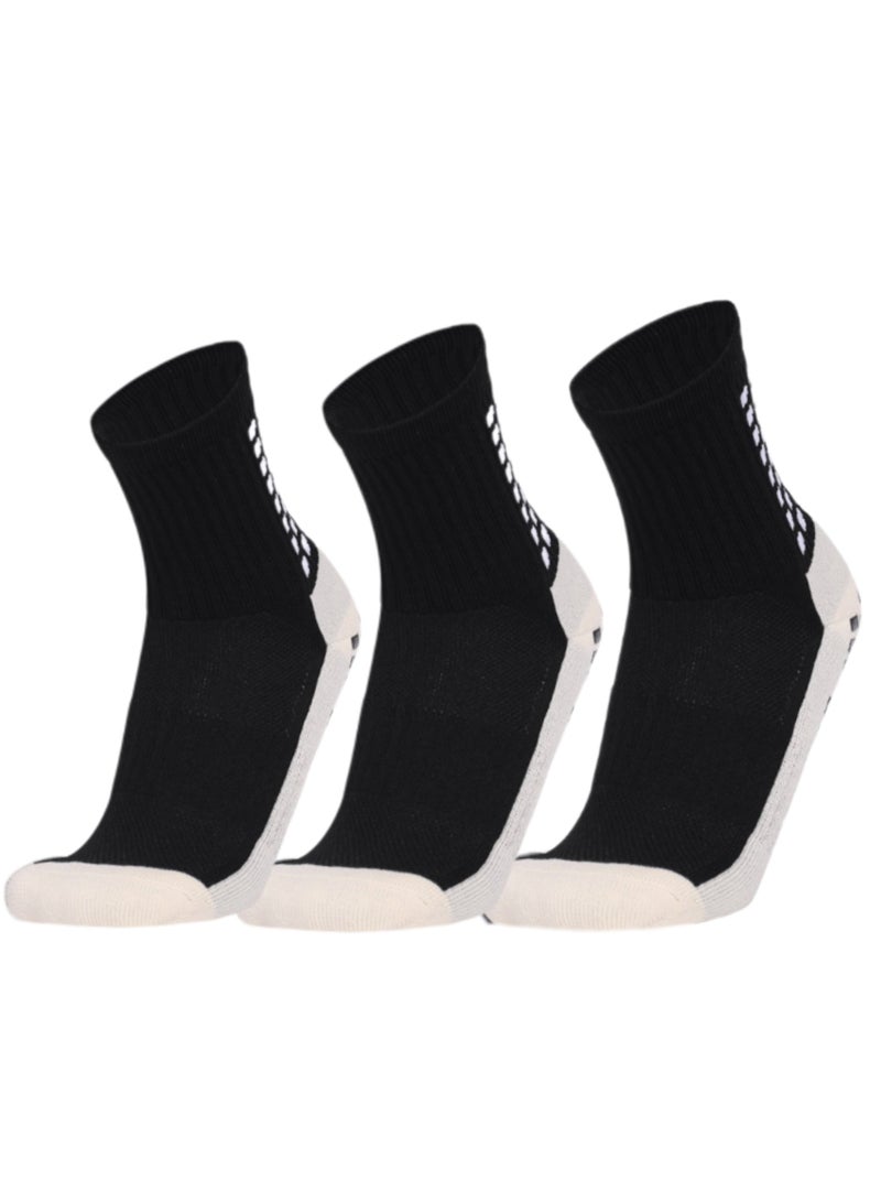 Kenzs 3 Pairs of Football Anti-Slip Socks Gel Socks for Men Women Kids Anti-Slip Football Socks Suitable for Football Basketball Yoga - Image 1