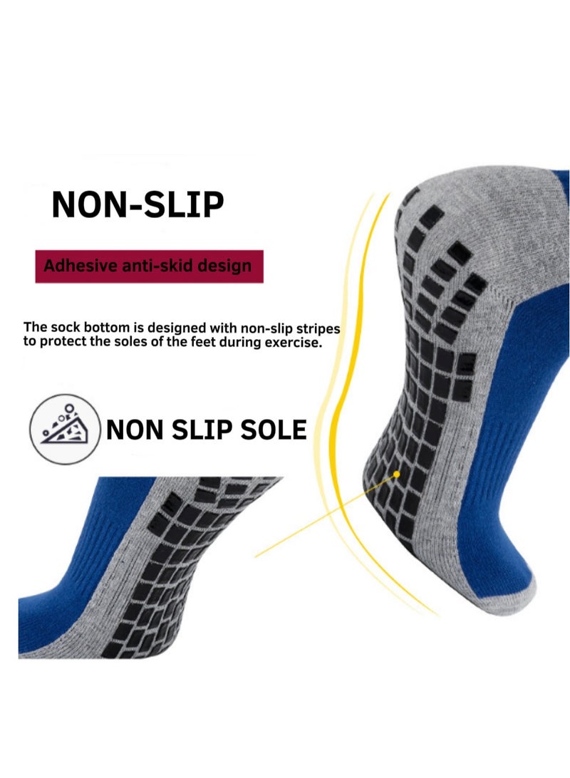 Kenzs 3 Pairs of Football Anti-Slip Socks Gel Socks for Men Women Kids Anti-Slip Football Socks Suitable for Football Basketball Yoga - Image 2