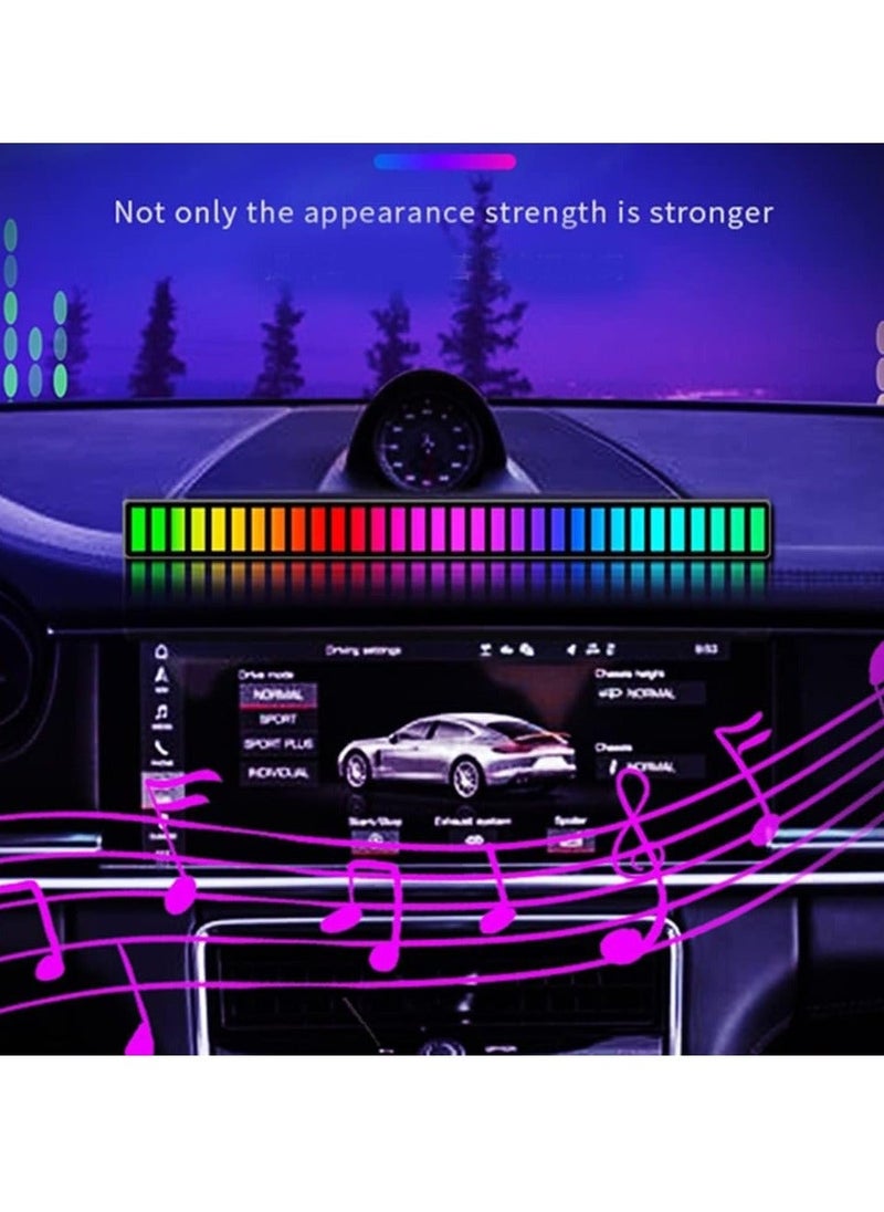 HuHa 2 Pack RGB Sound Pickup Light,32 Beads Wireless Voice-Activated Music Rhythm Light Bar,Colorful LED Ambient Light Audio Spectrum Light for Car Gaming PC TV  - Image 2