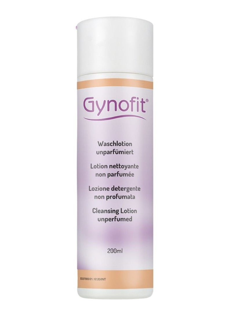 Gynofit Gynecological Cleansing Lotion Unperfumed Cleans and Protects 200ml - Image 1