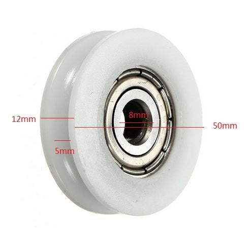 Preamer 2 PCS 50mm U Groove Nylon Ball Bearing Guide Pulley Wheels Roller Pulleys for Lifting for 6, 8,10mm Rope, 608zz Bearing - Image 5