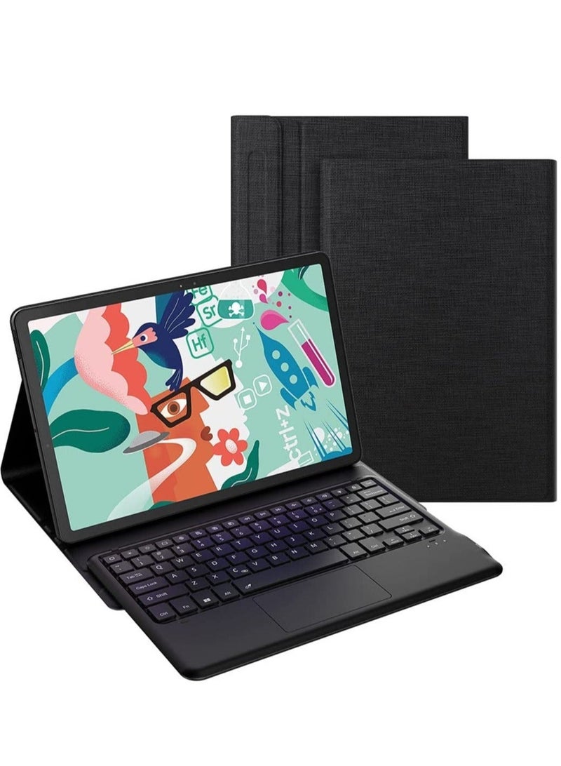 Galaxy Tab S7 FE Keyboard Case 12.4" 2021, Wireless Detachable Keyboard + Folio Smart PU Case Cover Auto Sleep/Wake Magnetic for Samsung Galaxy Tab S7 FE 2021 (SM-T730/T736B) (Black) - Image 1